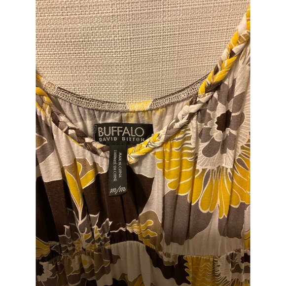 Buffalo David Bitton Avalona Medium Blue Yellow Floral One Shoulder Dress NWT - Picture 4 of 4